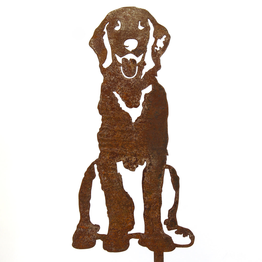 Golden Retriever Sitting Metal Art – Handcrafted Dog Décor