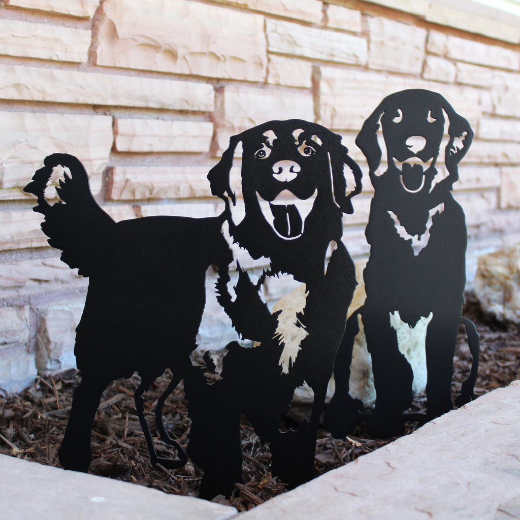 Golden Retriever Sitting Metal Art – Handcrafted Dog Décor