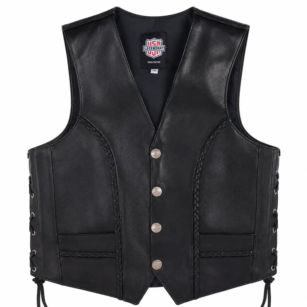 Legendary Gunslinger Men's Leather Vest