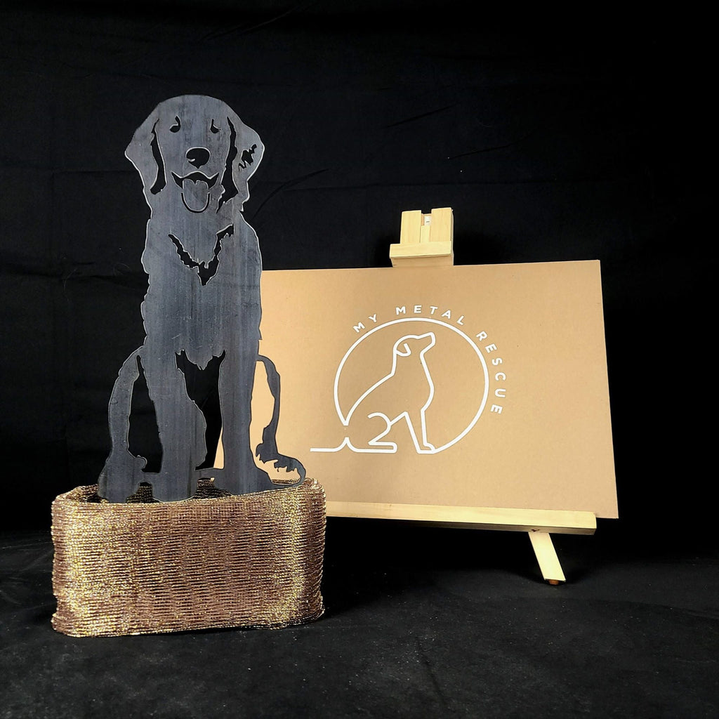 Flat-Coated Retriever Metal Art – Handmade Dog Silhouette