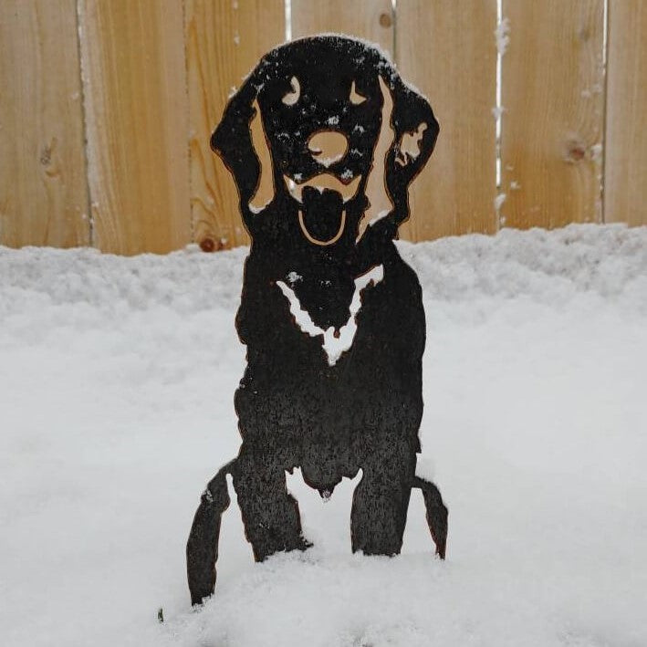 Flat-Coated Retriever Metal Art – Handmade Dog Silhouette