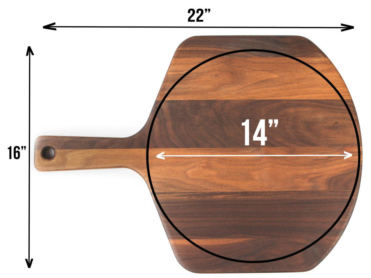 Walnut Pizza Peel 22" x 16", Pizza Paddle, Pizza Board, Pizza Shovel, Wood Pizza Peel Made in the USA