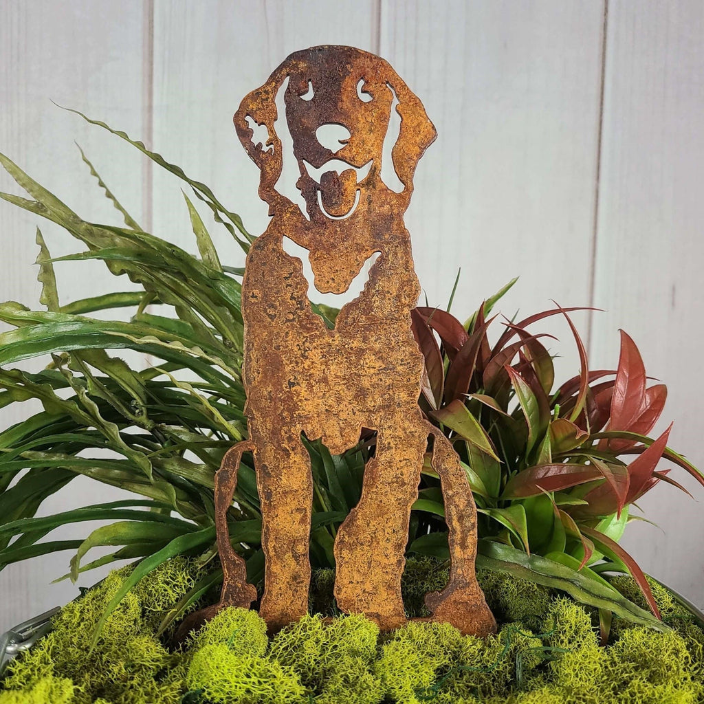 Golden Retriever Sitting Metal Art – Handcrafted Dog Décor