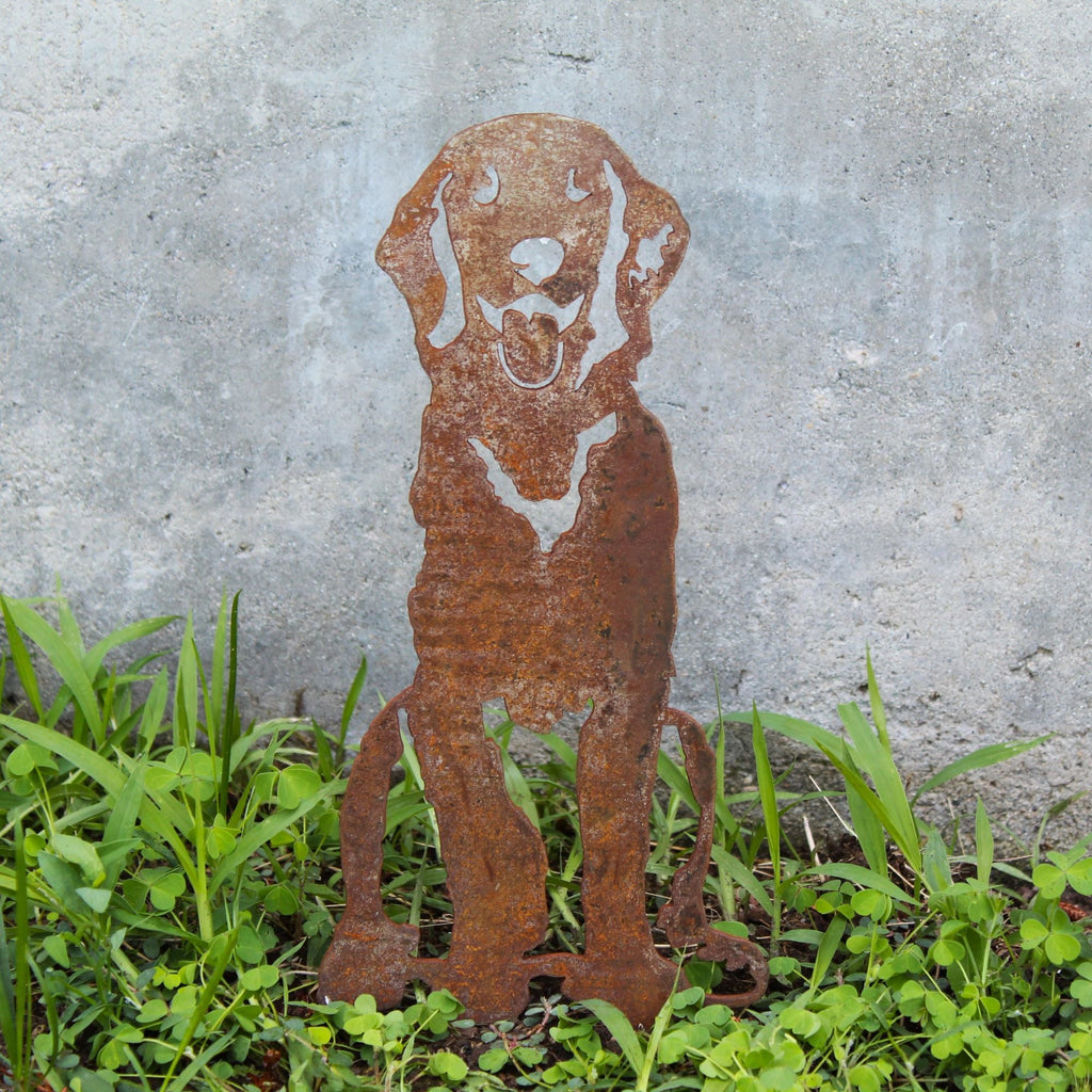 Golden Retriever Sitting Metal Art – Handcrafted Dog Décor