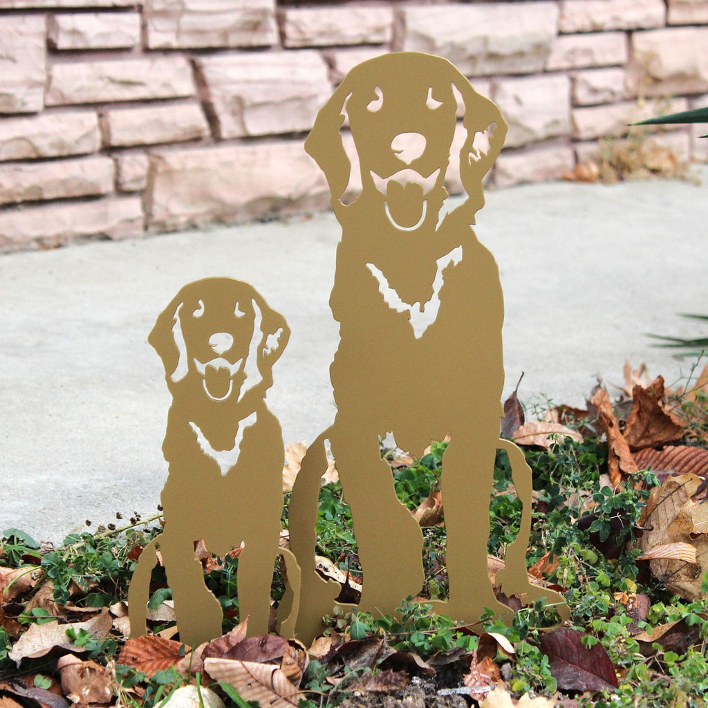 Golden Retriever Sitting Metal Art – Handcrafted Dog Décor