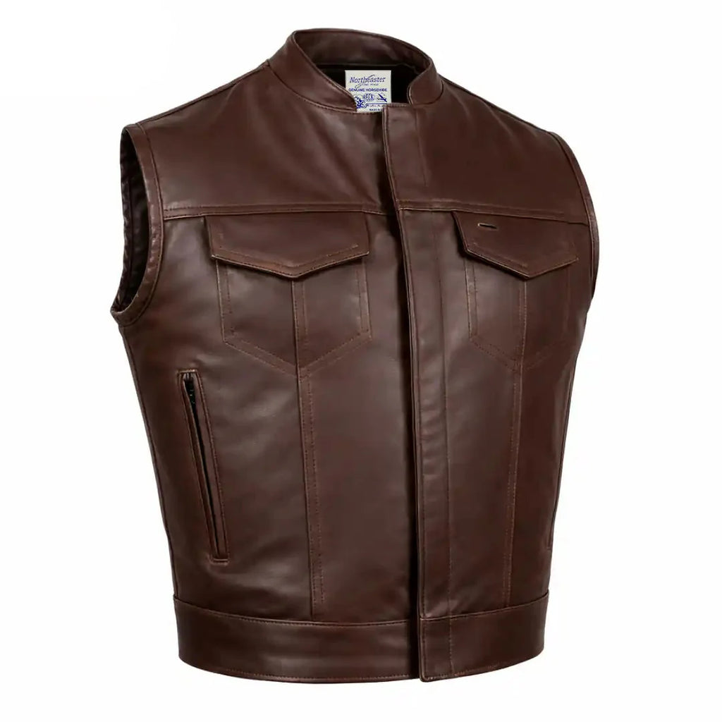 BECK® 566 Horsehide Motorcycle Vest — Brown