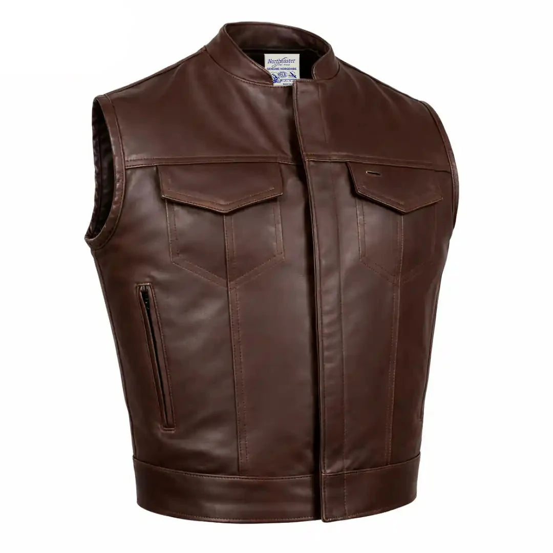 BECK® 566 Horsehide Motorcycle Vest — Brown