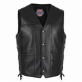 Legendary Dixon Men's Leather Motorcycle Vest