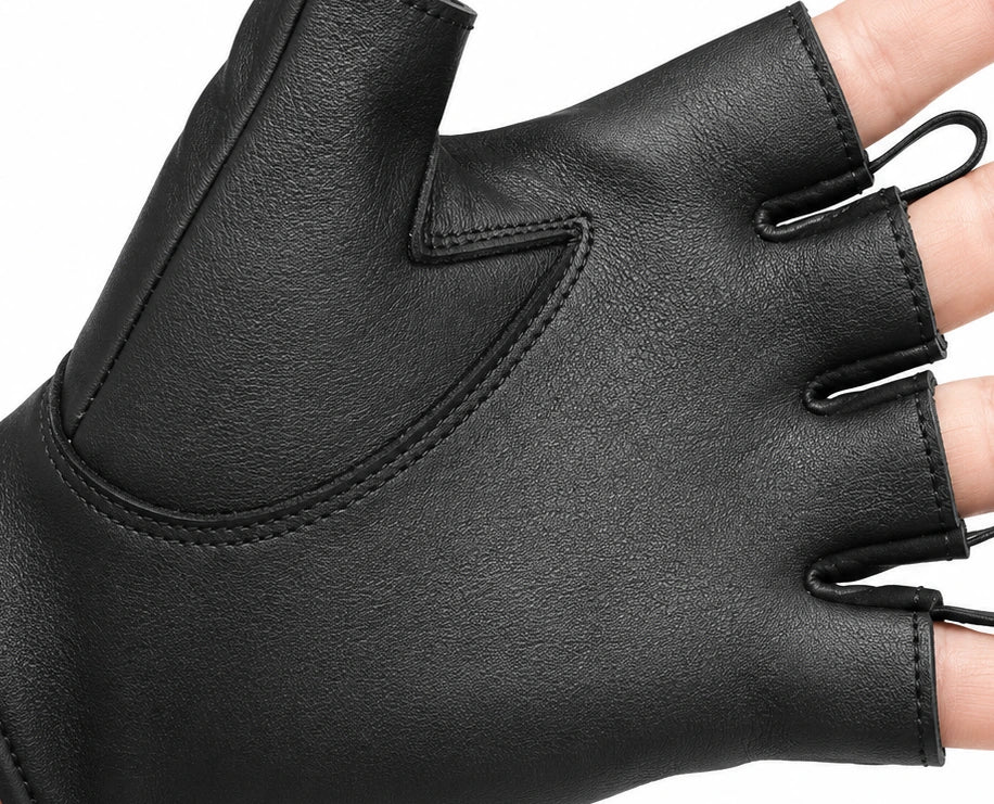 White Fingerless Ventilated Gloves