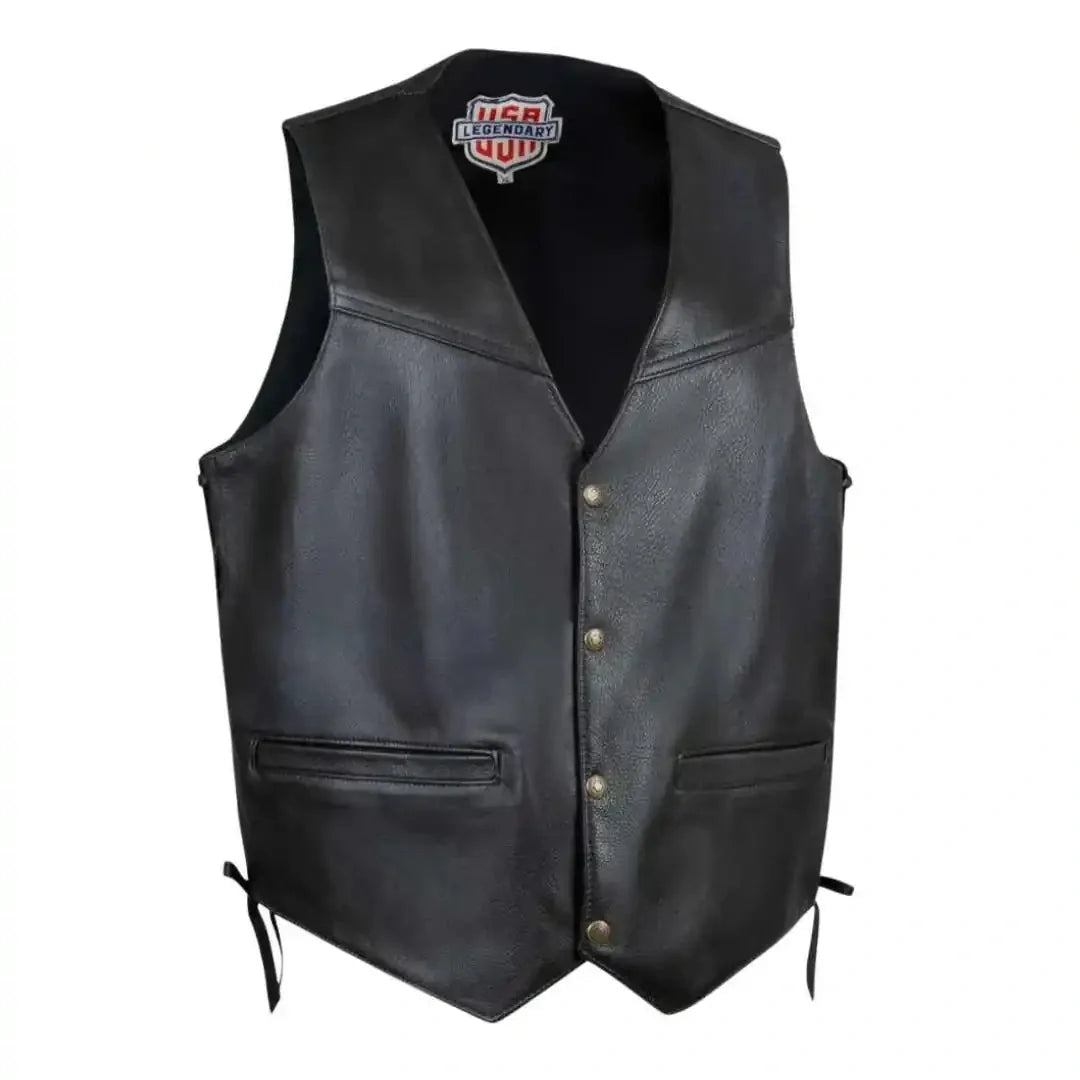 Legendary Peacekeeper Vintage Leather Gun-Pocket Vest