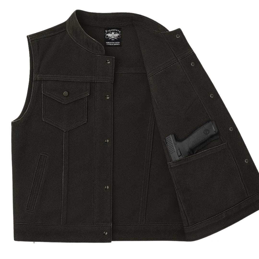 Legendary Revolution Men's Black Denim Vest