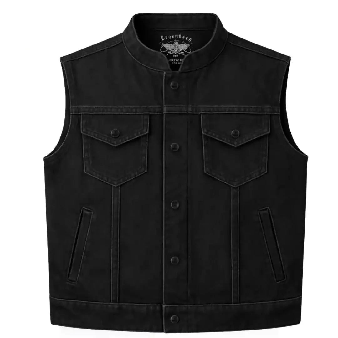 Legendary Revolution Men's Black Denim Vest