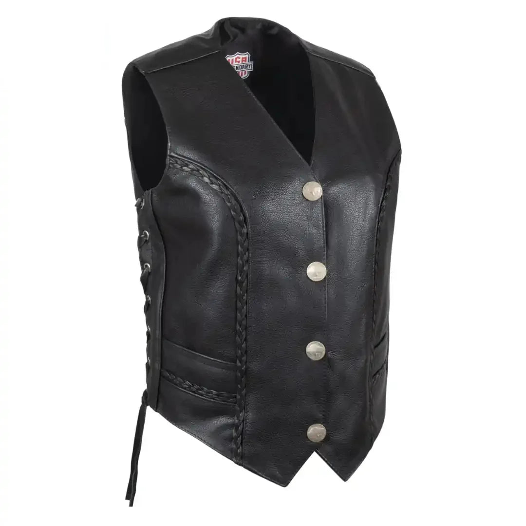 Legendary Vikla Chikla Women's Braided Leather Vest