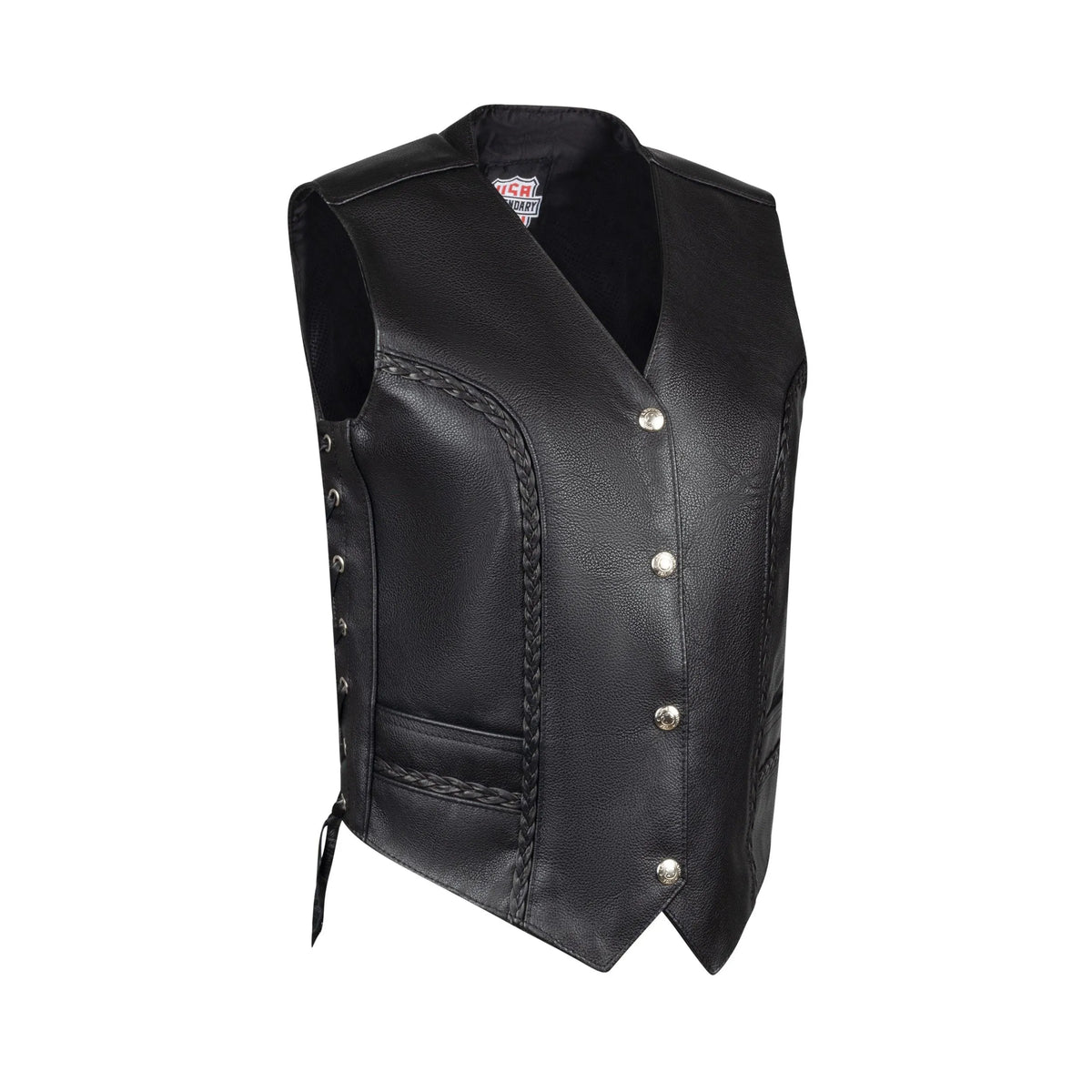 Legendary Women's Braided Leather Vest