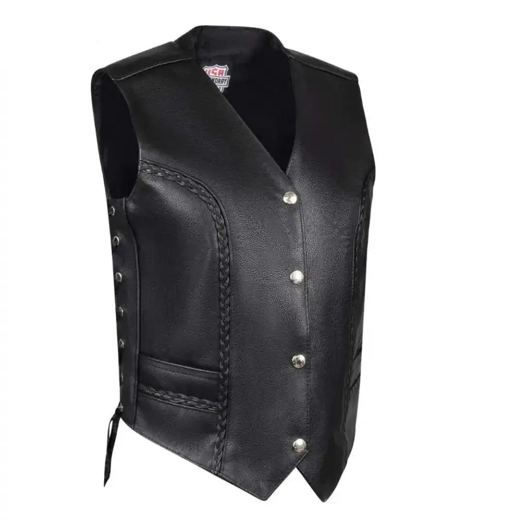 Legendary Women's Braided Leather Vest