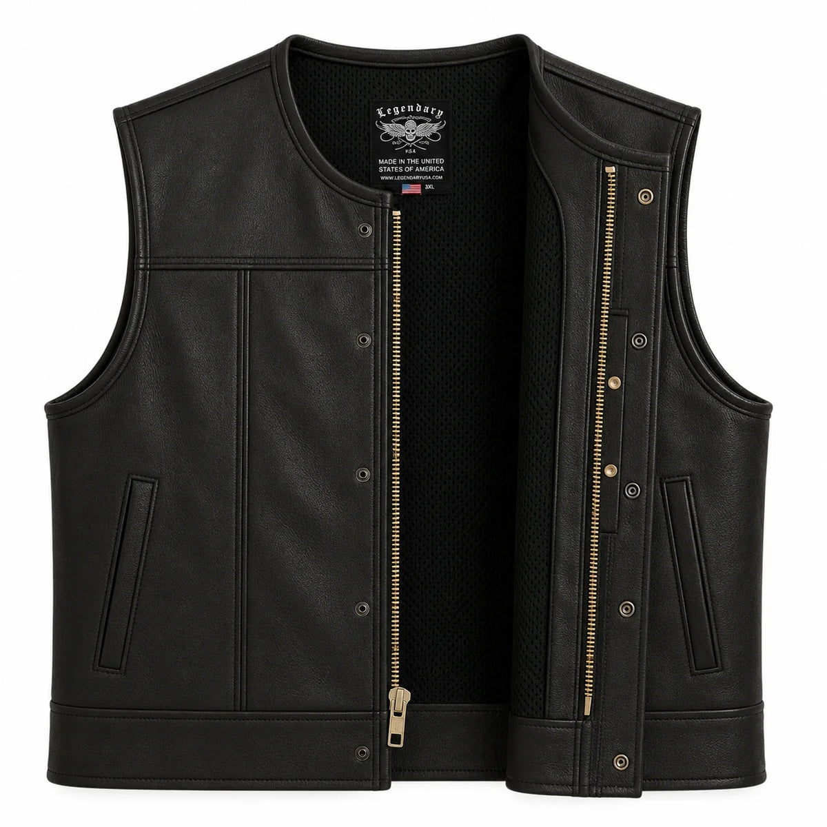 Legendary Lowlife NCP Black Leather Club Vest