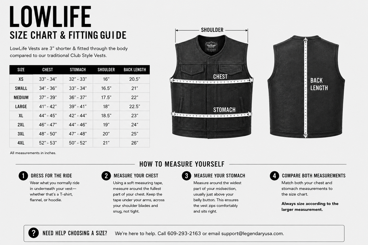 Legendary LowLife Z Perforated Black Leather Vest