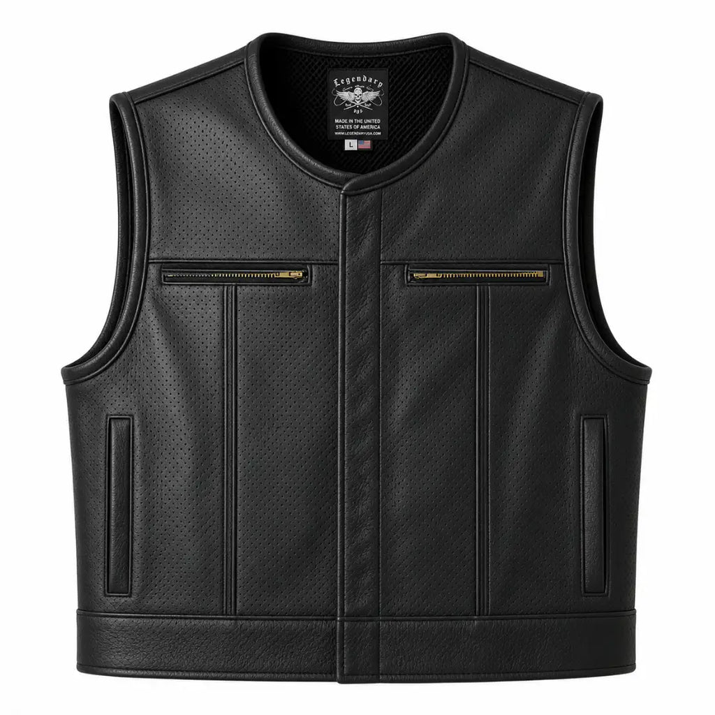 Legendary LowLife Z Perforated Black Leather Vest