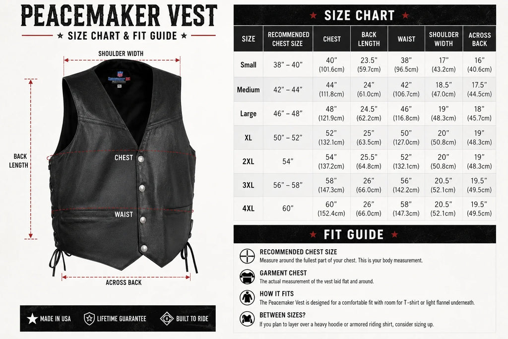 Legendary Peacekeeper Vintage Leather Gun-Pocket Vest