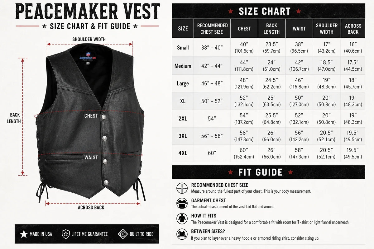 Legendary Peacekeeper Vintage Leather Gun-Pocket Vest