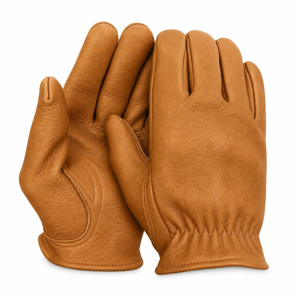 Tan Short Wrist Deerskin Gloves