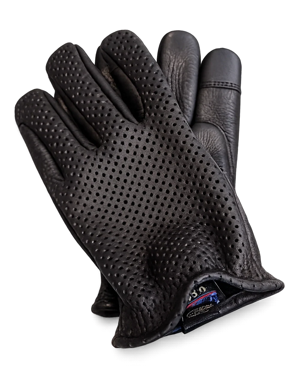 Ventilated Short Wrist Touchscreen Deerskin Gloves